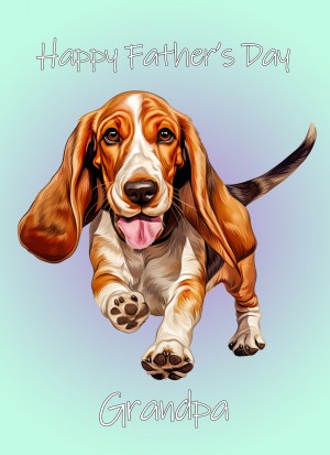 Basset Hound Dog Fathers Day Card For Grandpa