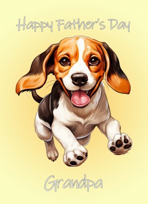Beagle Dog Fathers Day Card For Grandpa