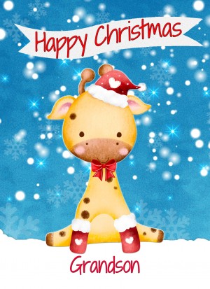 Christmas Card For Grandson (Happy Christmas, Giraffe)