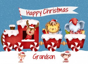 Christmas Card For Grandson (Happy Christmas, Train)