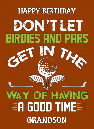 Funny Golf Birthday Card for Grandson (Design 3)