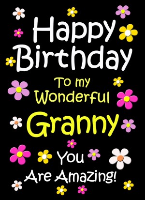 Granny Birthday Card (Black)