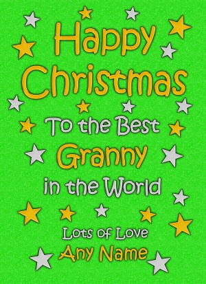 Personalised Granny Christmas Card (Green)