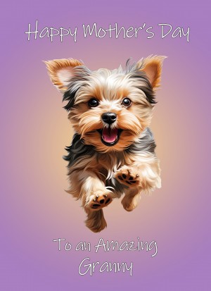Yorkshire Terrier Dog Mothers Day Card For Granny
