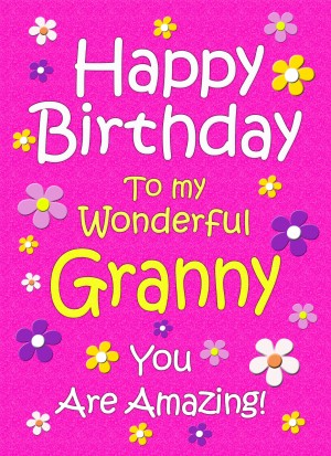 Granny Birthday Card (Cerise)