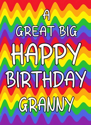 Happy Birthday 'Granny' Greeting Card (Rainbow)