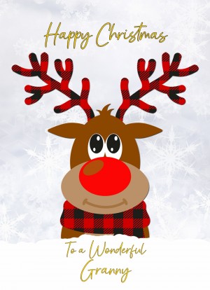 Christmas Card For Granny (Reindeer Cartoon)