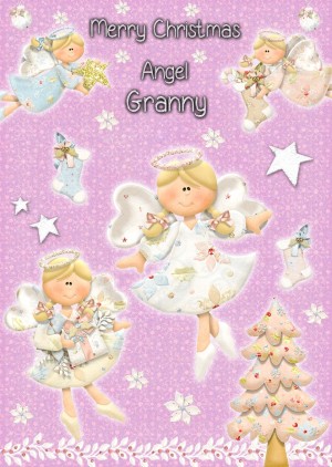 Angel Granny Christmas Card 'Merry Christmas'