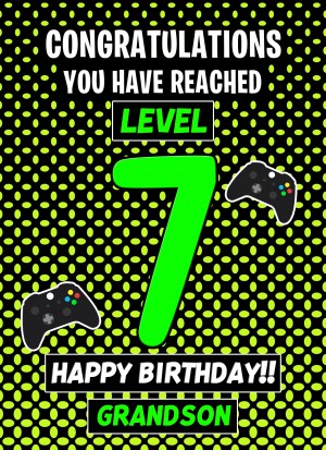 7th Level Gamer Birthday Card (Grandson)