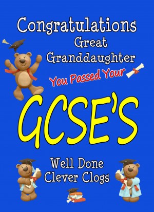 Congratulations GCSE Passing Exams Card For Great Granddaughter (Design 3)