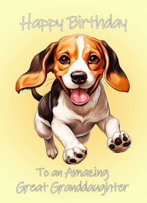 Beagle Dog Birthday Card For Great Granddaughter