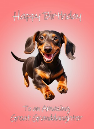 Dachshund Dog Birthday Card For Great Granddaughter