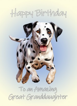 Dalmatian Dog Birthday Card For Great Granddaughter