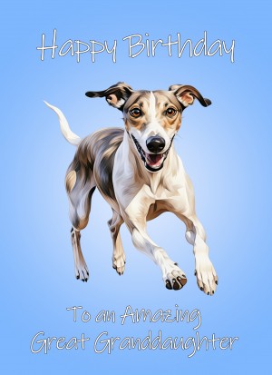Greyhound Dog Birthday Card For Great Granddaughter