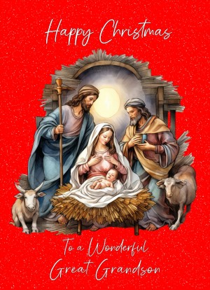 Christmas Card For Great Grandson (Nativity Scene)