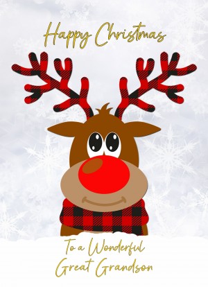 Christmas Card For Great Grandson (Reindeer Cartoon)