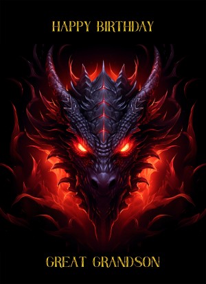 Gothic Fantasy Dragon Birthday Card For Great Grandson (Design 1)
