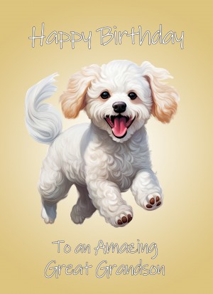 Poodle Dog Birthday Card For Great Grandson