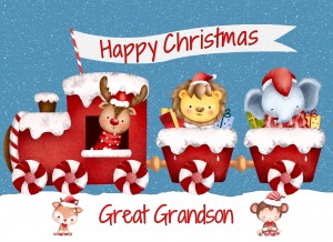 Christmas Card For Great Grandson (Happy Christmas, Train)