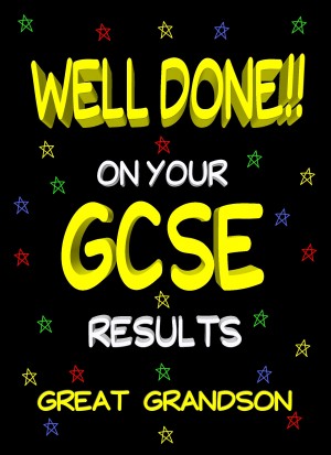 Congratulations GCSE Passing Exams Card For Great Grandson (Design 2)