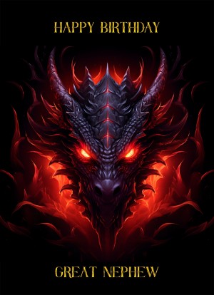 Gothic Fantasy Dragon Birthday Card For Great Nephew (Design 1)