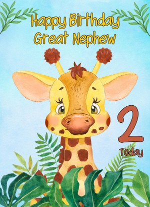 2nd Birthday Card for Great Nephew (Giraffe)