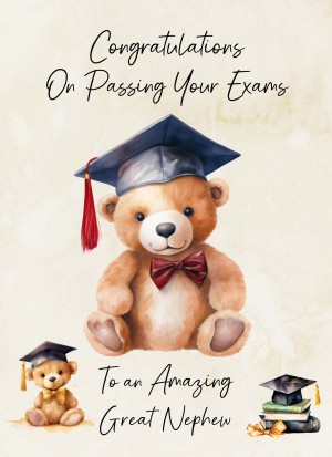 Graduation Passing Exams Congratulations Card For Great Nephew (Design 3)