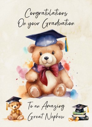 Graduation Passing Exams Congratulations Card For Great Nephew (Design 4)