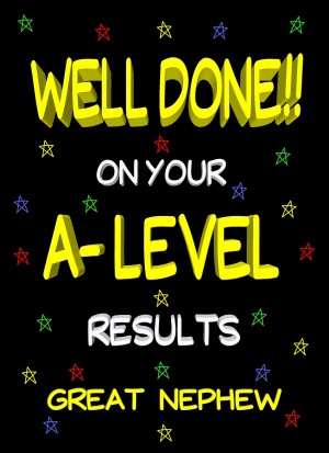 Congratulations A Levels Passing Exams Card For Great Nephew (Design 2)