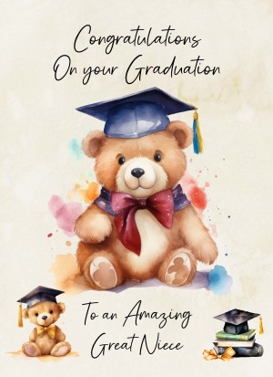 Graduation Passing Exams Congratulations Card For Great Niece (Design 4)