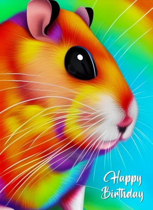 Guinea Pig Animal Colourful Abstract Art Birthday Card