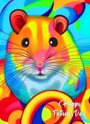 Hamster Animal Colourful Abstract Art Fathers Day Card