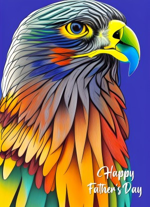 Hawk Animal Colourful Abstract Art Fathers Day Card