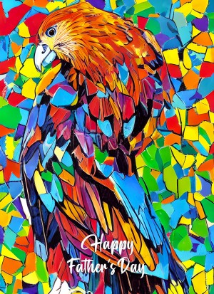 Hawk Animal Colourful Abstract Art Fathers Day Card