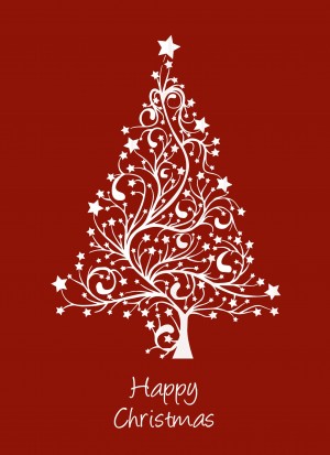Christmas Greeting Card (White Tree)