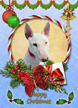 English Bull Terrier Christmas Card