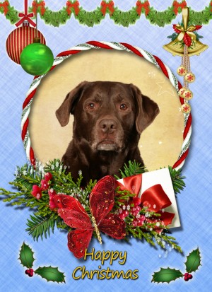 Chocolate Labrador Christmas Card
