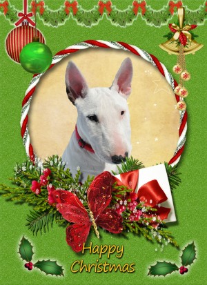 English Bull Terrier christmas card
