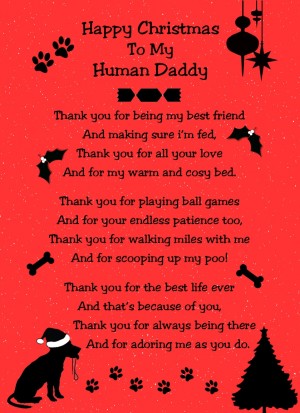 from The Dog Verse Poem Christmas Card (Red, Happy Christmas, Human Daddy)