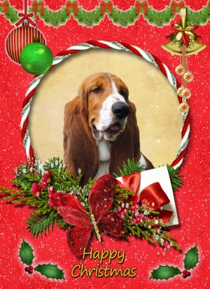 Basset Hound Christmas Card