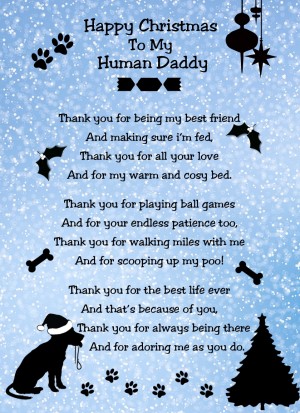 from The Dog Verse Poem Christmas Card (Snow, Happy Christmas, Human Daddy)