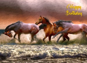 Horse Art Birthday Card