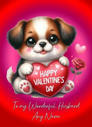 Personalised Valentines Day Card for Husband (Dog)
