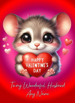 Personalised Valentines Day Card for Husband (Mouse)
