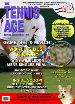Tennis Husband Birthday Card Magazine Spoof