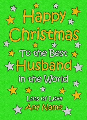 Personalised Husband Christmas Card (Green)