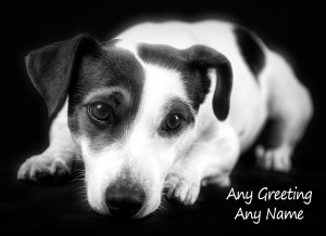 Personalised Jack Russell Black and White Greeting Card (Birthday, Christmas, Any Occasion)
