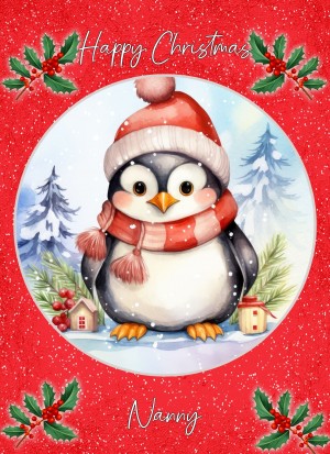 Christmas Card For Nanny (Globe, Penguin)