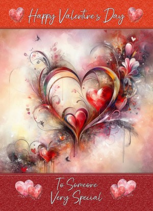 Valentines Day Card for Wonderful Someone (Heart Art, Design 4)