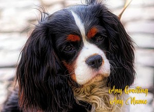 Personalised King Charles Spaniel Art Greeting Card (Birthday, Christmas, Any Occasion)